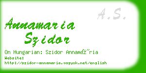 annamaria szidor business card